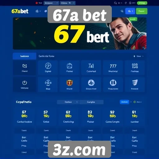 Interface do usuário do site 67a bet em destaque